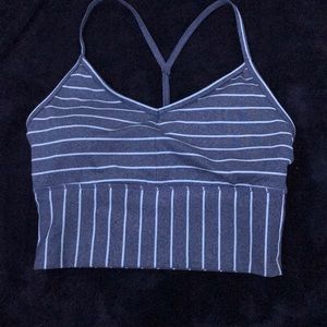 White and blue tee/ bra